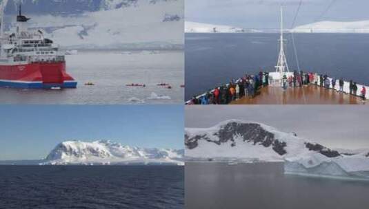 南极科考船高清在线视频素材下载