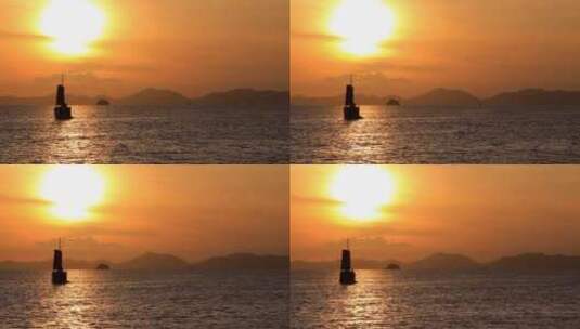 夕阳下的帆船高清在线视频素材下载