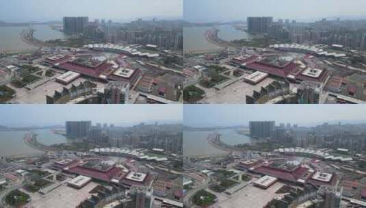 广东珠海拱北口岸航拍高清在线视频素材下载