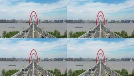 杭州之江大桥车流交通高清在线视频素材下载