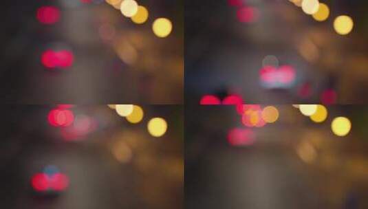 城市车流光斑虚焦拍摄高清在线视频素材下载
