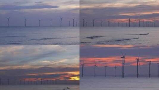 海上新能源风力发电供电高清在线视频素材下载