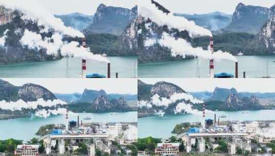 企业排放污染 厂工业生产排放高清在线视频素材下载