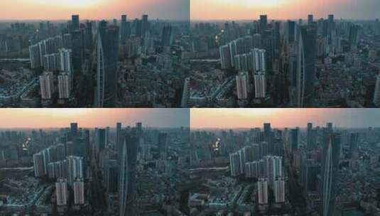 成都城市景观航拍东大街夏日夕阳风景高清在线视频素材下载