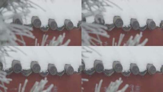 山东泰山风景区雪景下雪高清在线视频素材下载