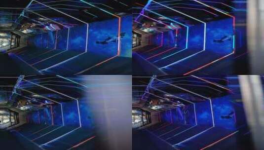 彩色玻璃隧道高清在线视频素材下载