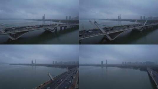 无锡蠡湖大桥航拍高清在线视频素材下载
