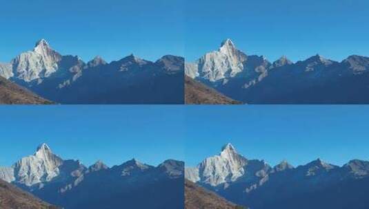 航拍四川阿坝四姑娘山幺妹峰雪山风光高清在线视频素材下载