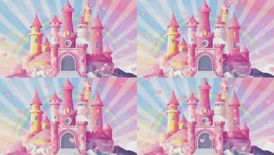 4K梦幻粉色城堡高清在线视频素材下载