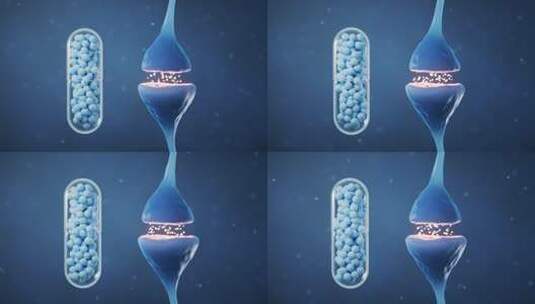 神经元细胞突触与胶囊3D渲染高清在线视频素材下载