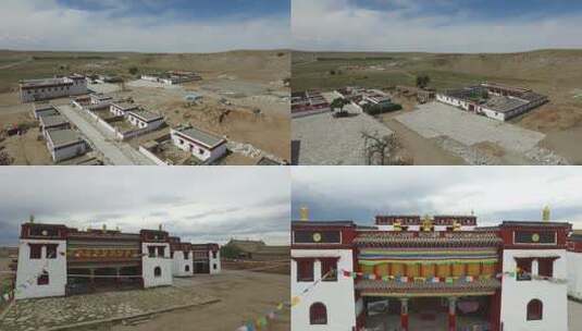 Y1内蒙古乌兰察布四子王旗锡拉木伦庙航拍4高清在线视频素材下载