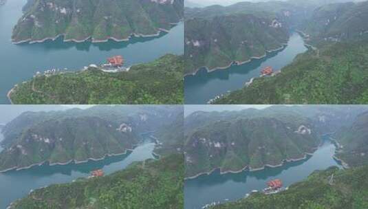 4K湖北宜昌清江画廊5A景区青山绿水航拍视频高清在线视频素材下载