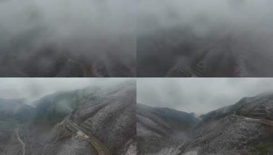 雪山雾松公路2高清在线视频素材下载