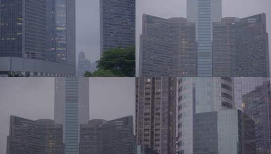 广州天河中信广场写字楼灯光高清在线视频素材下载