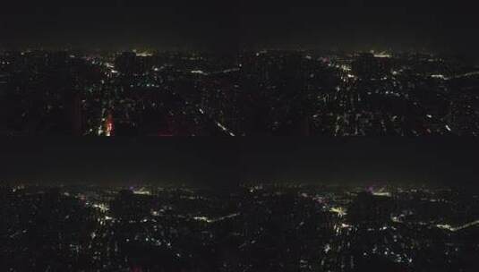 郑州凌晨夜景灯光航拍高清在线视频素材下载