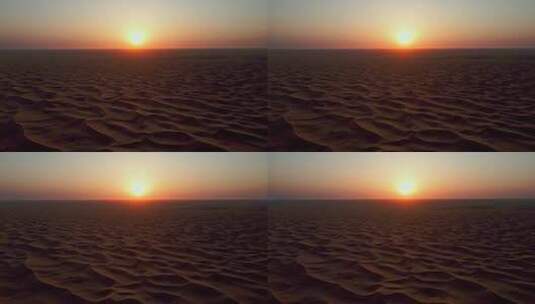 金色夕阳下的腾格里沙漠高清在线视频素材下载