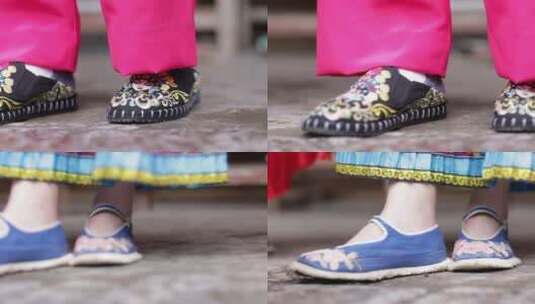 Z 绣花鞋 中国传统手工艺品 非遗 刺绣高清在线视频素材下载