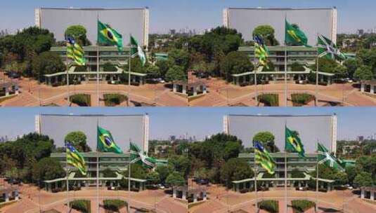 巴西戈亚尼亚市中心。巴西中西部城市的全景景观。高清在线视频素材下载
