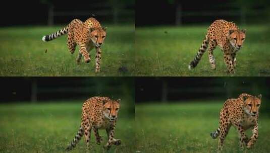 奔跑中的猎豹慢动作高清在线视频素材下载