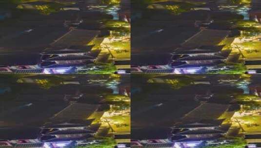 云南束河古镇夜景航拍移动延时高清在线视频素材下载
