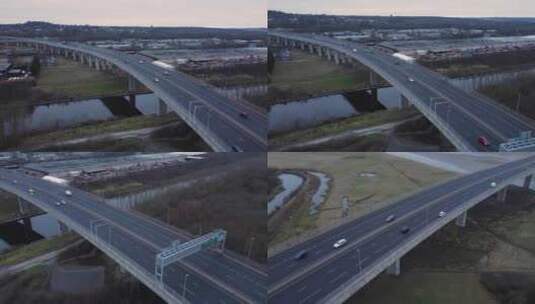 【4K】实拍航拍城市高速公路高清在线视频素材下载
