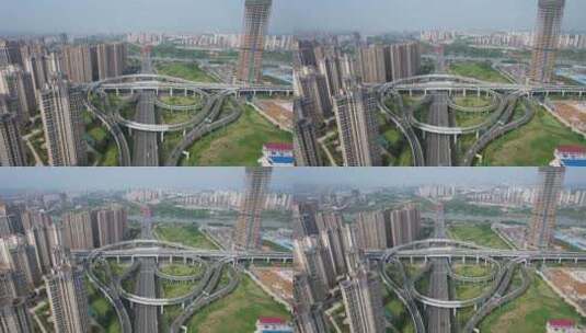江西赣州城市高架桥交通航拍高清在线视频素材下载