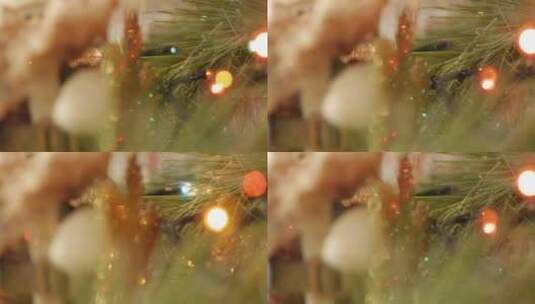 闪烁的圣诞树特写高清在线视频素材下载