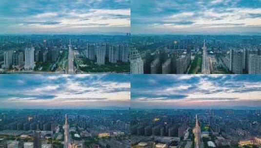 南昌城市景观日落延时航拍高清在线视频素材下载