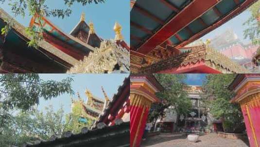 独克宗古城香格里拉市藏传佛教宗教建筑高清在线视频素材下载