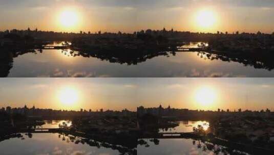 圣保罗州里约普雷托乡村城市的日落。高清在线视频素材下载