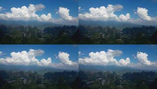 蓝天白云下的广西桂林山水喀斯特风光高清在线视频素材下载