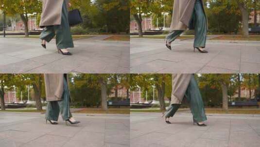 穿着时髦的职业女性行走的脚步高清在线视频素材下载