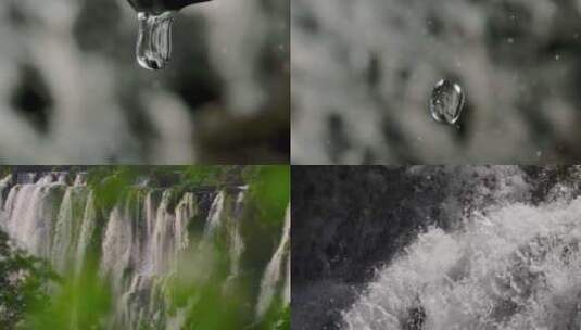 一滴水落下下雨镜头震撼水资源大江大河高清在线视频素材下载