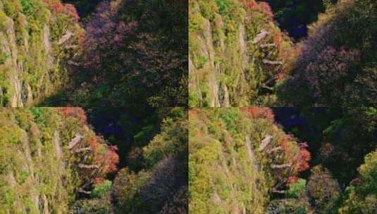 陕西秦岭山脉秋天秋景高清在线视频素材下载