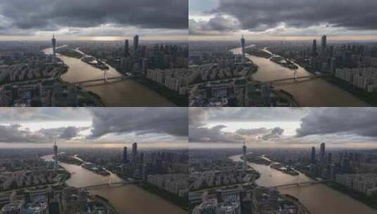 广州塔宣传片猎德大桥日落延时摄影5K高清在线视频素材下载