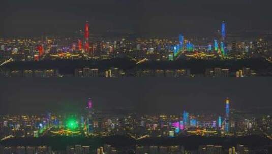 4K航拍深圳市民中心灯光秀1高清在线视频素材下载