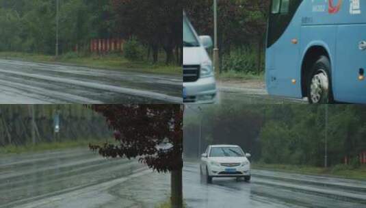 下雨天车辆地面高清在线视频素材下载