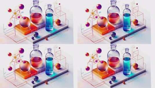 三维科学实验 分子结构高清在线视频素材下载