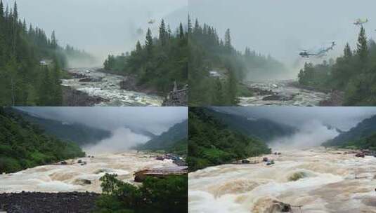 北方山洪洪水灾害高清在线视频素材下载