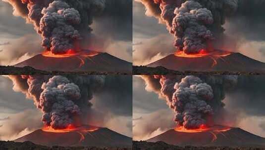 火山喷发壮观景象高清在线视频素材下载