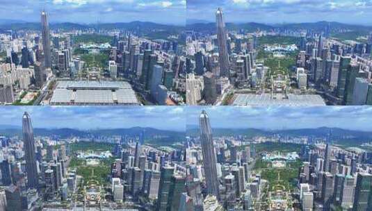 深圳福田 城市高楼 CBD 深圳延时 深圳航拍高清在线视频素材下载