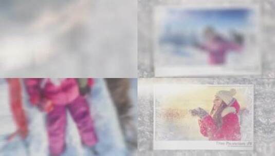 冬季幻灯片清新动感圣诞节雪AE模板高清AE视频素材下载