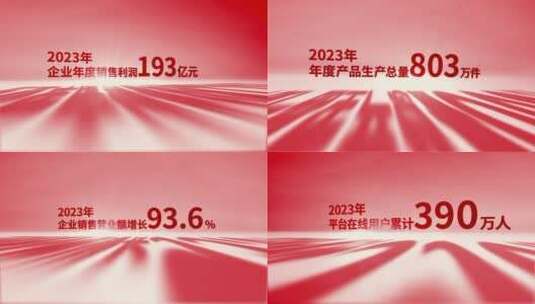 红色大气企业年终数据汇报总结（年终总结）高清AE视频素材下载