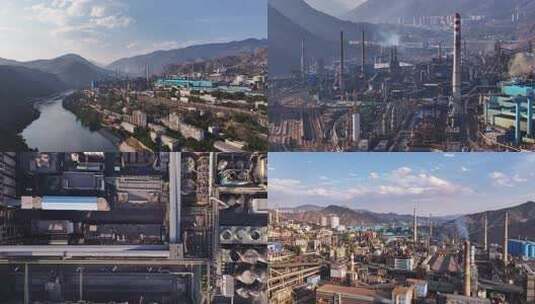 攀枝花钒钛钢铁厂攀钢集团航拍4K高清在线视频素材下载