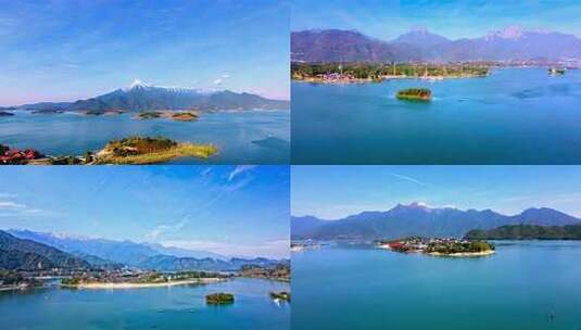 湖泊雪山自然风光全景高清在线视频素材下载