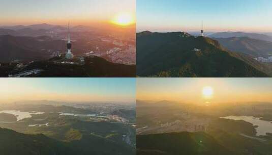 深圳日落唯美航拍合集高清在线视频素材下载