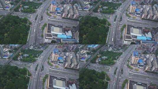 现代城市交通十字路口车流繁华高清在线视频素材下载