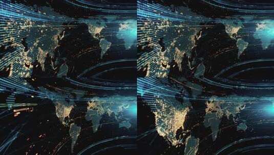 世界地图未来科技网络大数据高清在线视频素材下载