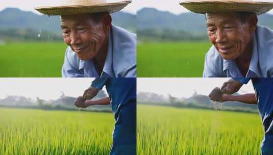 老农辛勤劳作高清在线视频素材下载