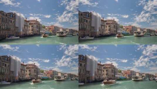 乘船观赏威尼斯美景高清在线视频素材下载